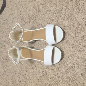 girls y not white heels size 5
